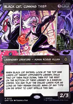 Black Cat, Cunning Thief (Borderless) Non- Foil R Marvel's Spider-Man 222 NM - Image 1