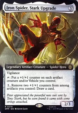 Iron Spider, Stark Upgrade (Extended Art) Non- Foil R Marvel's Spider-Man 279 NM - Image 1