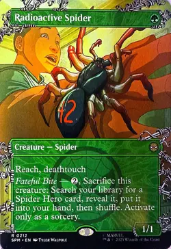 Radioactive Spider (Borderless) Non- Foil R Marvel's Spider-Man 212 NM - Image 1