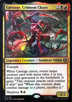 Carnage, Crimson Chaos Foil R Marvel's Spider-Man 125 NM - Image 1