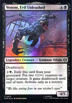 Venom, Evil Unleashed Foil C Marvel's Spider-Man 71 NM - Image 1