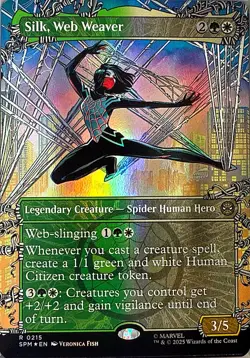 Silk, Web Weaver (Borderless) Foil R Marvel's Spider-Man 215 NM - Image 1