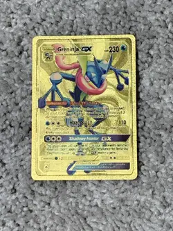 Pokemon Greninja GX HP230 Haze Slash Gold Foil Fan Art Card - Image 1