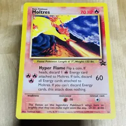 Vintage 2000 Pokemon Moltres Black Star Promo #21 LP Aoki Error WOTC Card 21 - Image 1