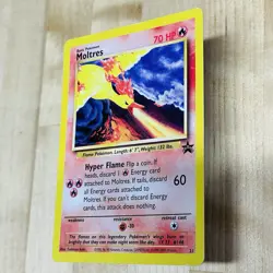Vintage 2000 Pokemon Moltres Black Star Promo #21 LP Aoki Error WOTC Card 21 - Image 2