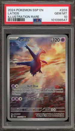 Pokemon Latios Surging Sparks Illustration Rare 3203 PSA 10 Gem Mint - Image 1