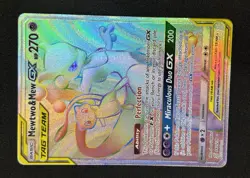Mewtwo & Mew GX (Secret) 242/236 Sm-Unified Minds Holo Pokemon Pristine Cond!! - Image 3
