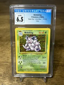 1999 Pokemon Base Set Nidoking Holo Rare - CGC 6.5 Ex/NM+ - Image 1