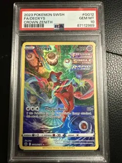 Pokemon 2023 Deoxys VMAX FA Full Art- GG45 Crown Zenith PSA 10 - Image 1