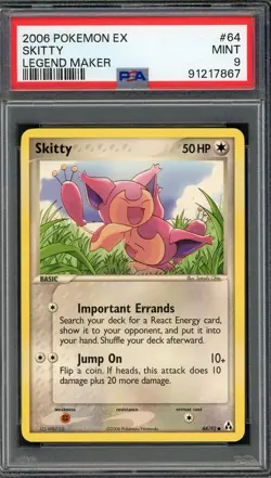 PSA 9 Skitty EX Legend Maker 64/92 Pokemon Card B12 - Image 1