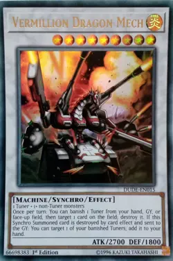 DUDE-EN015 VERMILLION DRAGON MECH ULTRA RARE 1ST EDITION YuGiOh CARD - Image 1