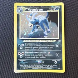 Pokemon Neo Discovery Houndoom Holo Rare Card 4/75 - Error CardU Faded Ink - Image 1