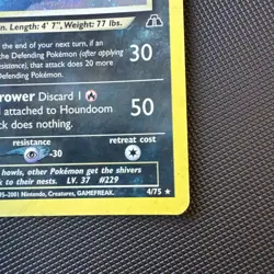 Pokemon Neo Discovery Houndoom Holo Rare Card 4/75 - Error CardU Faded Ink - Image 5