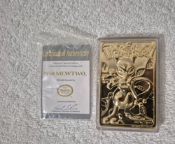 1999 Mewtwo Burger King Gold Plated Trading Card Nintendo Pokemon 23K - Image 1