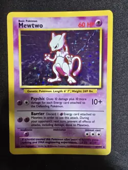 Pokemon TCG Mewtwo Holo 10/102 Base Set Card - Image 1