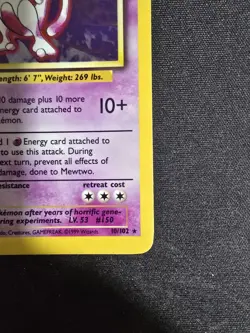 Pokemon TCG Mewtwo Holo 10/102 Base Set Card - Image 5
