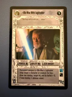 Obi-Wan With Lightsaber limited edition playing card from Star Wars CCG - Image 1