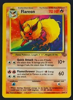 Pokemon - Flareon Holo - 3/64 - Jungle - Rare Card - PL - Image 2