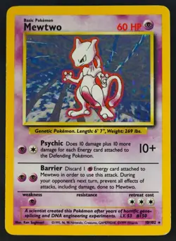 Pokemon - Mewtwo Holo - 10/102 - Base Set - Rare Card - PL - Image 2