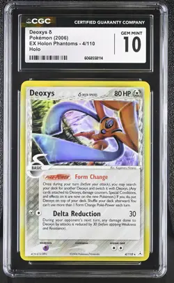 CGC 10 GEM MINT Deoxys 2006 EX Holon Phantoms 4/110 Holo Pokemon Card - Image 1