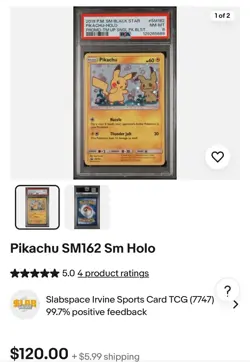 Pikachu SM162 Sm Holo Black Star Promo Pokemon Card With Mimikyu! LP - Image 4