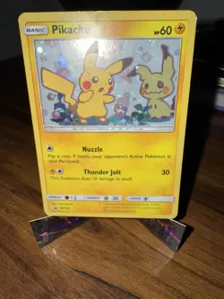 Pikachu SM162 Sm Holo Black Star Promo Pokemon Card With Mimikyu! LP - Image 5