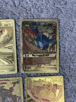 Set of 10 Pokemon Pikachu,MoltresDragonite+Gold Accent Foil Fan Art Cards LP - Image 5