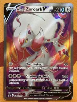 Pokemon Card - Hisuian Zoroark V - Full Art (SWSH297) Black Star Promo NM - Image 1