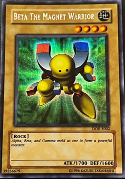 Beta the Magnet Warrior - DOR-E002 Prismatic Secret Rare YuGiOh TCG Card NM+ - Image 1