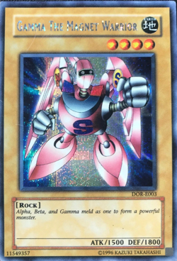 Gamma The Magnet Warrior - DOR-E003 Prismatic Secret Rare YuGiOh TCG Card NM - Image 1