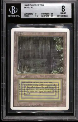 Magic MTG 3rd Edition Revised Bayou BGS 8 (9 8.5 7.5 8.5) NEAR MINT NM - Image 1