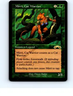 Mirri, Cat Warrior #114 Rare Exodus MTG NP Near Mint or Better - Image 1