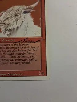 MTG Hurloon Minotaur Revised Edition Regular- LP Autographed - Image 5
