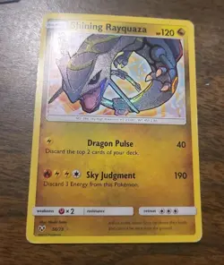 2017 Pokemon Shining Legends Shining Rayquaza #56/73 Holo Rare EX-LP - Image 1