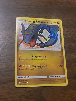 2017 Pokemon Shining Legends Shining Rayquaza #56/73 Holo Rare EX-LP - Image 4