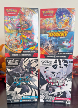 Lot of 4 Pokemon TCG Scarlet & Violet Mega Booster Bundles Sealed ME, BB, WF, SS - Image 1
