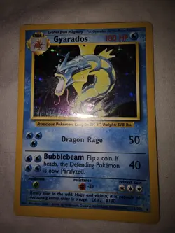 Gyarados 6/102 Pokemon Base Set Unlimited Holo Rare Card WOTC Dmg - Image 3