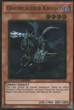 Yugioh! LP Doomcaliber Knight - GLD4-EN023 - Gold Rare - Limited Edition Lightly - Image 1