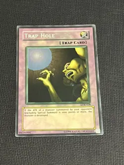 Yugioh Trap Hole LOB-058 Super Rare WAVY FADED LP - Image 1