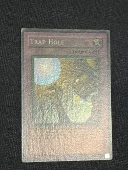 Yugioh Trap Hole LOB-058 Super Rare WAVY FADED LP - Image 2