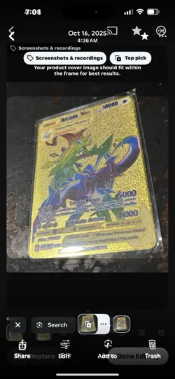 NEW Pokemon 10000point Metal Cards TCG Arceus VMAX Golden Pokemon Gifts - Image 1