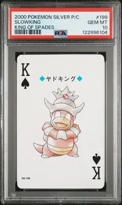 2000 POKEMON SILVER VERSION PLAYING CARDS #199 SLOWKING KING OF SPADES - Image 1