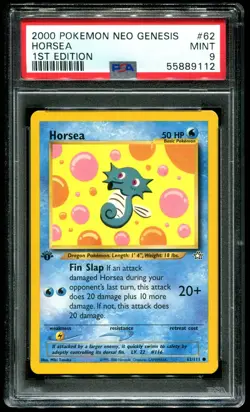 PSA 9 Horsea 1st Edition Neo Genesis 2000 Pokemon Card #62 - Image 1