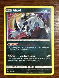 Absol Rare Holo Card 88/181 Sun & Moon Team Up Pokemon TCG 2019 - Image 2