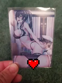 BEAUTIFUL STEWARDESS RAINBOW FOIL WAIFU ANIME CARD - Image 1