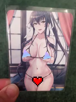 BEAUTIFUL STEWARDESS RAINBOW FOIL WAIFU ANIME CARD - Image 2