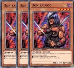 Yugioh - Don Zaloog x 3 - 1st Edition NM - Free Holographic Card - Image 1