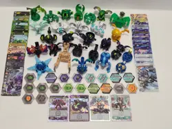 Bakugan Darkus Ventus Haos Aqous lot of 26 + 32 Cards (4 Foil) & 19 BakuCores - Image 1