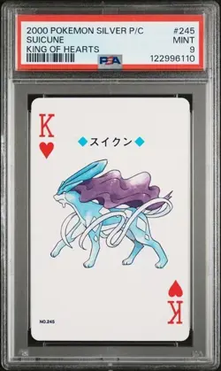 2000 POKEMON SILVER VERSION PLAYING CARDS #245 SUICUNE KING OF HEARTS - Image 1