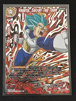 Dragon Ball Super Card Game Vegeta, Saiyan Tag Team DPR Foil Card DB1-094 - Image 1